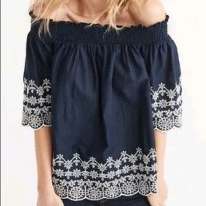 Abercrombie & Fitch • Navy Off the Shoulder Top